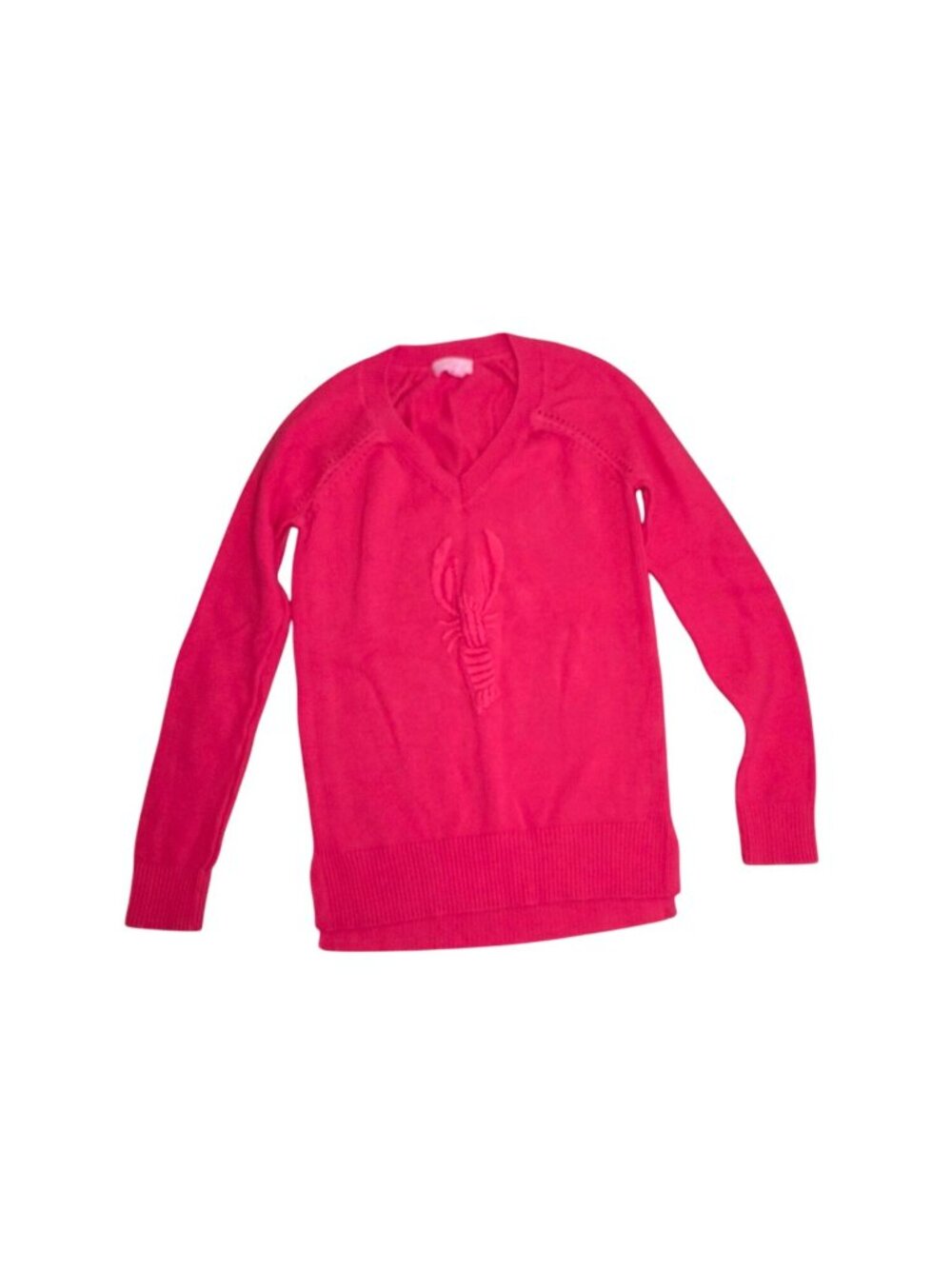Lilly Pulitzer Azalea Lobster Embroidered V-Neck Sweater Cotton Knit (SKU#1205) - Picture 3 of 7